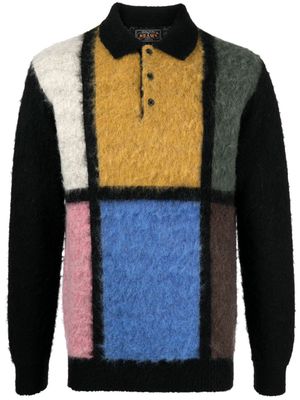 BEAMS PLUS check-pattern polo-collar jumper - Black