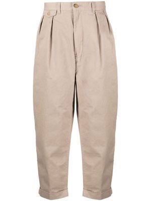 BEAMS PLUS cropped cotton trousers - Neutrals