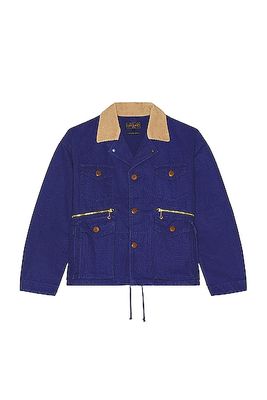 Beams Plus Fish-hunting Heavy Oxford Jacket in Blue