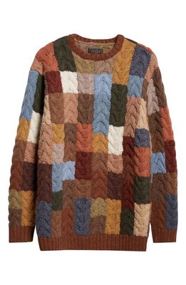 BEAMS Wool Crewneck Sweater in Cable 92
