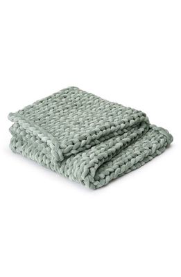 Bearaby Knit Velvet Weighted Blanket in Jade