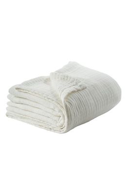 Bearaby Organic Cotton Muslin Cocoon Throw Blanket in Cloud White 