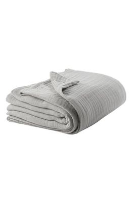 Bearaby Organic Cotton Muslin Cocoon Throw Blanket in Moonstone Grey 