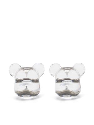 BearBrick transparent bear earrings - Silver