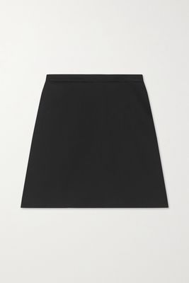 BEARE PARK - Wrap-effect Wool Mini Skirt - Black