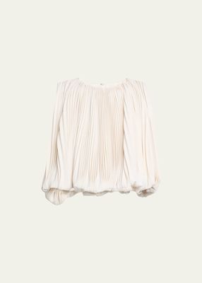 Beatrice Sunburst Pleated Bubble Crop Top