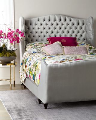 Beau Tufted Wing Back California King Bed