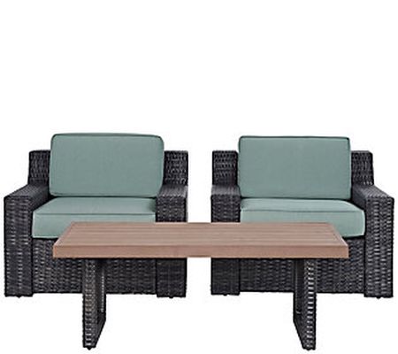 Beaufort Two Outdoor Wicker Chairs and Coffee T able