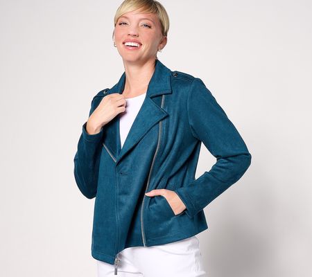 BEAUTIFUL by Lawrence Zarian The Orly Suede Moto Jacket