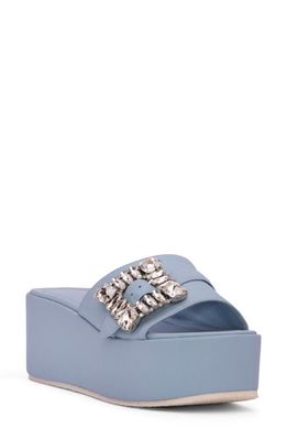 BEAUTIISOLES Dita Platform Slide Sandal in Sky Blue 