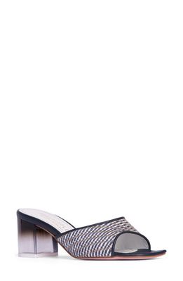 BEAUTIISOLES Dulcia Block Heel Slide Sandal in Navy 