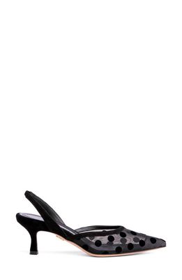 BEAUTIISOLES Flores Slingback Kitten Heel Pump in Black 