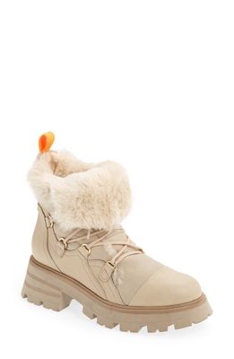 BEAUTIISOLES Francy Genuine Shearling Bootie in Off White Nappa Leather