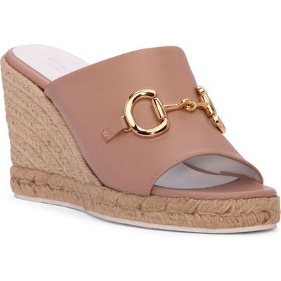 BEAUTIISOLES Norma Espadrille Platform Wedge Slide Sandal in Beige 