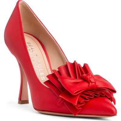 BEAUTIISOLES Olga Pointed Toe Pump in Red 