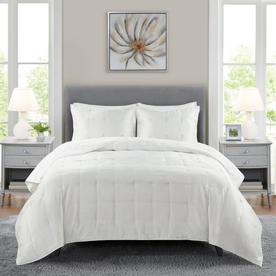 Beautyrest Ames 3-Piece Charmeuse Coverlet Set in Ivory Full/Queen