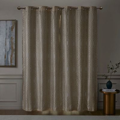Beautyrest Cannes Ogee Jacquard Total Blackout Magnetic Closure Panel Pair in Taupe 42" x