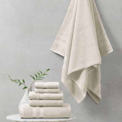 Beautyrest Cashmere-Like Antimicrobial Towel Set in Ivory 6 Piece Set