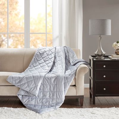 Beautyrest Weighted Quilted Throw Blanket in Grey 18lbs