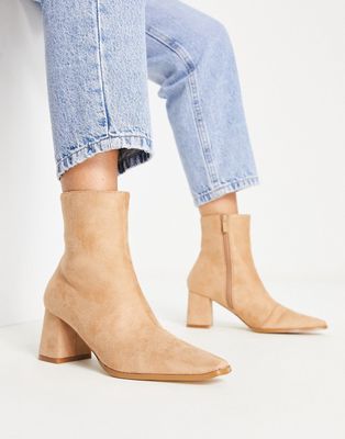Bebo Mollie heeled ankle boots in beige-Neutral