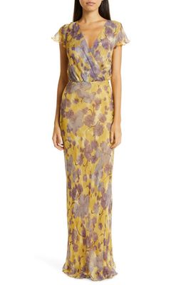 Bec & Bridge Bernadette Floral Wrap Front Maxi Dress in Golden Violet