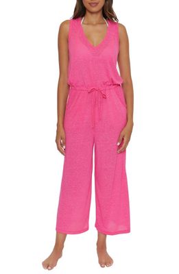 Becca Beach Date Wide Leg Cover-Up Jumpsuit in Pink Glo 