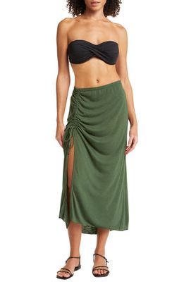 Becca Breezy Basics Drawstring Side Maxi Skirt in Cactus