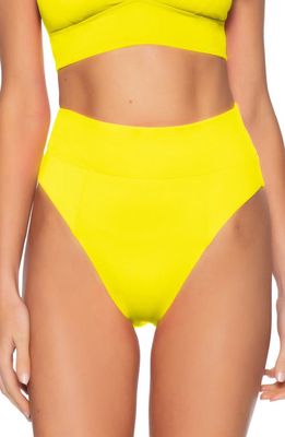 Becca Color Code High Waist Bikini Bottoms in Chartreuse