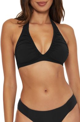 Becca Color Code Ruched Bikini Top in Black