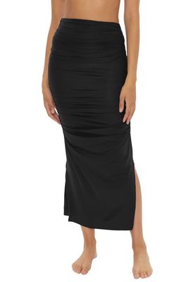 Becca Color Code Shirred Cover-Up Skirt in Black