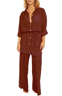 Becca Cotton Gauze Cover-Up Pants in Coconut