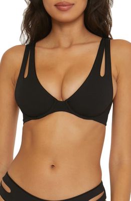 Becca Fine Line Underwire Bikini Top in Black