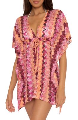 Becca Manu Bay Knit Cover-Up Tunic in Rose Violet Multi