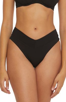 Becca Modern Edge High Waist Bikini Bottoms in Black