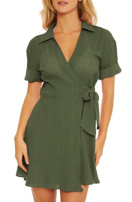 Becca Playa Cover-Up Wrap Dress in Cactus