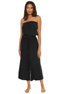 Becca Ponza Crinkled Rayon Jumpsuit in Black
