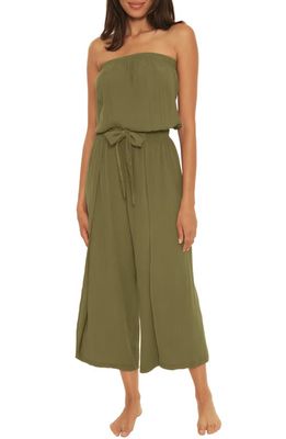 Becca Ponza Strapless Cover-Up Jumpsuit in Seaweed