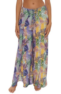 Becca Under the Sea Lace-Up Wide Leg Cover-Up Pants in Multi