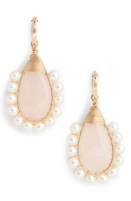 Beck Jewels Lolita Rose Quartz & Freshwater Pearl Statement Earrings