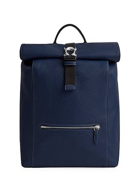 Beck Roll Top Pebble Leather Backpack