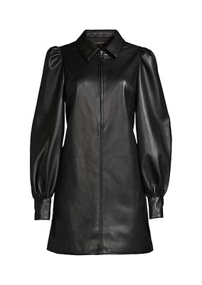 Becky Faux Leather Shirtdress