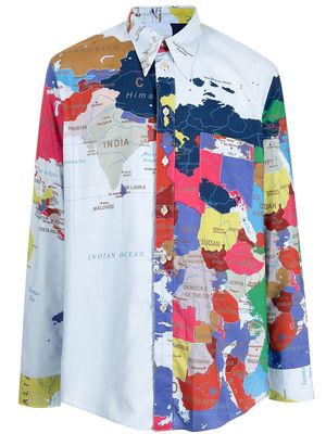 Bed J.W. Ford graphic map-print shirt - Multicolour
