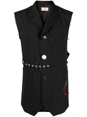 Bed J.W. Ford notched-collar belted-waist vest - Black