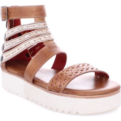 Bed Stu Artemia Platform Sandal in Tan Rustic Nectar Lux 