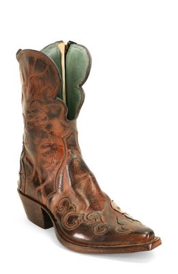 Bed Stu Deuce Cowboy Boot in Black Rustic Rust
