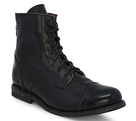 BED STU Leather Lace-Up Combat Boots - Laurel
