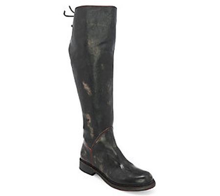 BED STU Tall Wide Calf Lace-Back Boots - Manche ster