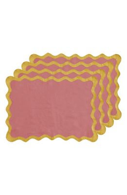 Bed Threads 4-Pack Linen Placemats in Pink Clay /Turmeric