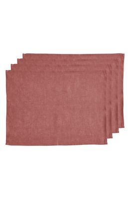 Bed Threads 4-Pack Linen Placemats in Pink Clay