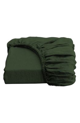 Bed Threads Linen Fitted Sheet in Dark Green